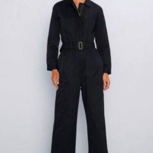 Zara black belted utility jumpsuit never worn